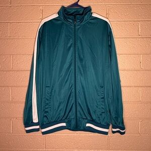 Original Deluxe Teal and White Windbreaker